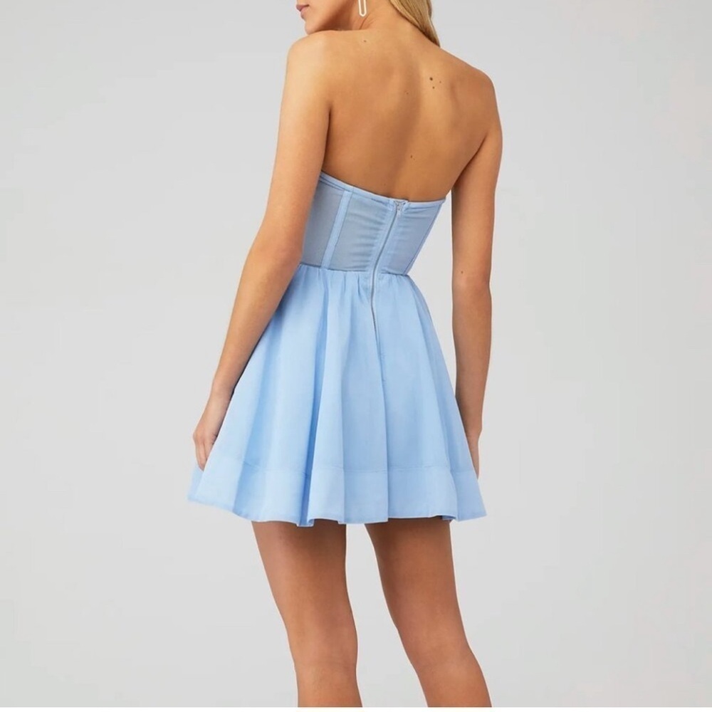 NWT Bardot Hart Corset Strapless Mini Dress - color Arctic Blue - US 4, small - Picture 4 of 8